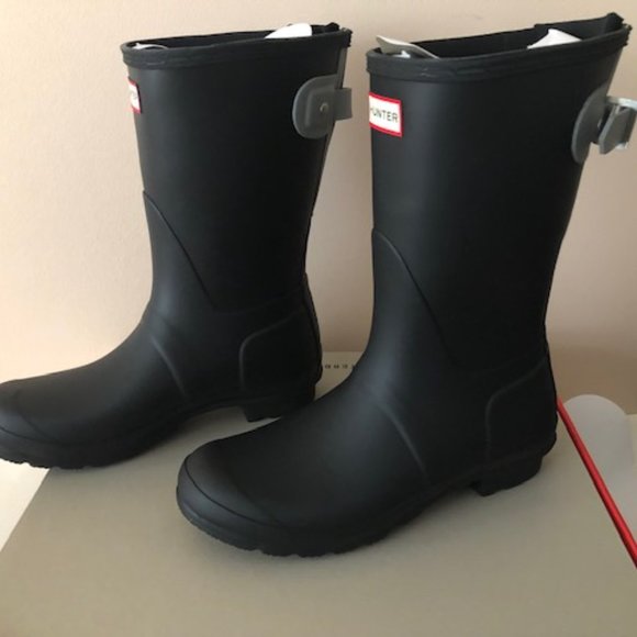 Hunter Original Short Back Adjustable Rain Black Boot. Size: 8, 39 - Picture 11 of 11